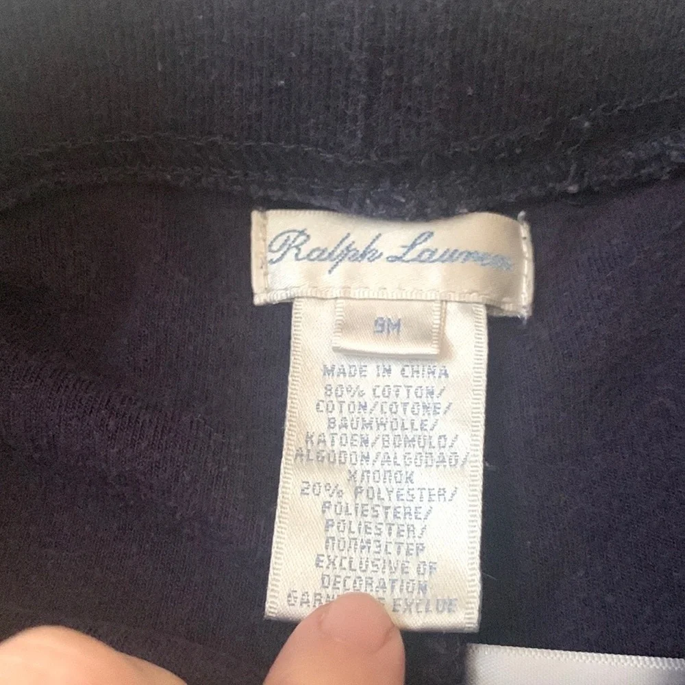 Ralph Lauren 9m Baby Velvet Joggers Sweatpants Pants Unisex Baby